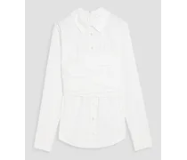 Baylor pleated cotton-blend poplin shirt - White