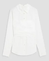 Veronica Beard Baylor pleated cotton-blend poplin shirt - White White