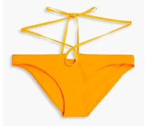 Lace-up mid-rise bikini briefs - Orange