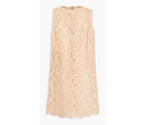 Cotton-blend corded lace mini dress - Neutral