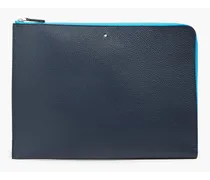 Pebbled-leather document case - Blue