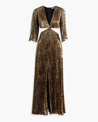 Alice + Olivia Alice Olivia - Bahama metallic leopard-print plissé silk-blend maxi dress - Animal print Animal