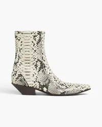 Acne Studios Snake-effect leather ankle boots - Animal print Animal