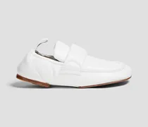 Padded leather loafers - White