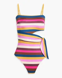 Zimmermann Cutout striped swimsuit - Multicolor Multicolor