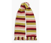 Under the Northern Sky fringed striped alpaca-blend scarf - Multicolor