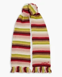 Alanui Under the Northern Sky fringed striped alpaca-blend scarf - Multicolor Multicolor