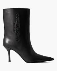 Alexander Wang Delphine logo-embossed silicone-trimmed leather ankle boots - Black Black