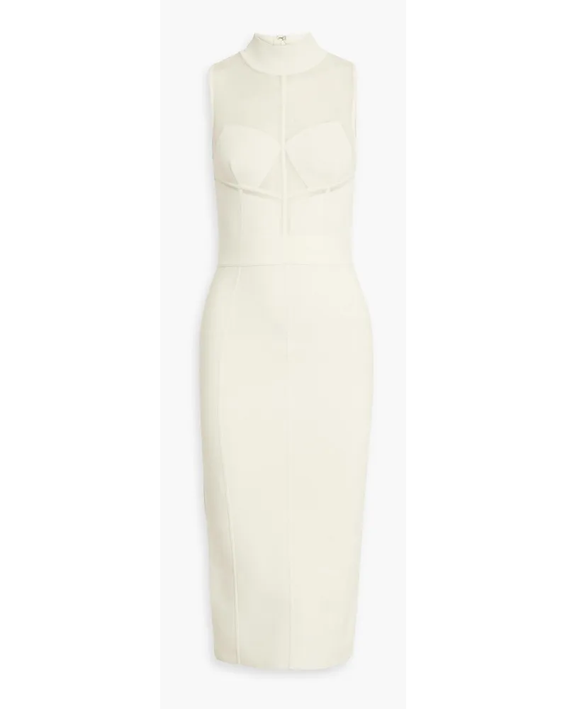 Hervé Léger Paneled bandage midi dress - White White