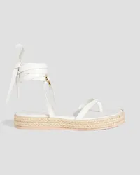 Gianvito Rossi Ribbon Beachclub leather espadrille sandals - White White