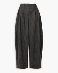 Stella McCartney Pleated pinstriped wool tapered pants - Gray Gray