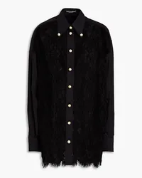 Dolce & Gabbana Poplin-paneled corded lace shirt - Black Black