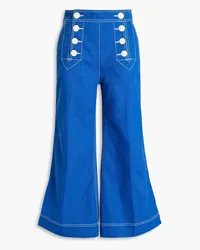 Zimmermann Embroidered high-rise kick-flare jeans - Blue Blue