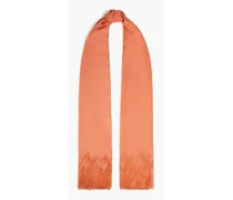 Modal and cashmere-blend scarf - Orange