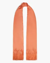 Valentino Garavani Modal and cashmere-blend scarf - Orange Orange