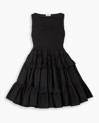 Molly Goddard Helen shirred pleated cotton mini dress - Black Black