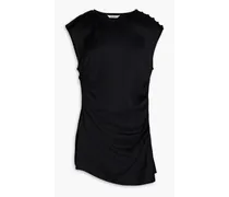 Bell ruched satin top - Black