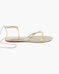 Porte & Paire Metallic leather sandals - Metallic Metallic