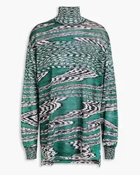 Missoni Marled intarsia-knit turtleneck sweater - Green Green