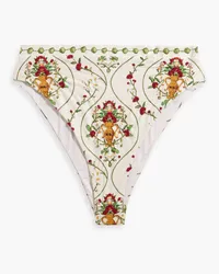 AGUA BENDITA Gualanday Remedios embroidered printed high-rise bikini briefs - Neutral Neutral