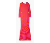 The Crew merino wool-jacquard gown - Red