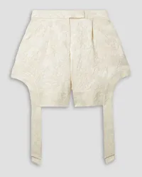 Simone Rocha Draped cotton-blend brocade shorts - White White