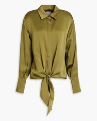 GALVAN Lido satin shirt - Green Green