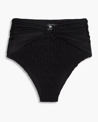 Pat Bo Crochet-knit high-rise bikini briefs - Black Black