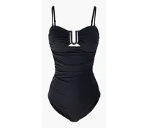 Ruched bandeau swimsuit - Black