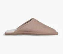 Hampton shearling-lined felt slippers - Neutral