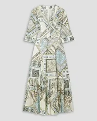 Etro Printed cotton-poplin midi dress - White White