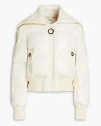 Zimmermann Quilted faux patent-leather down jacket - White White