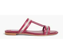 Leather and PVC sandals - Purple