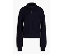 Tiphanie merino wool half-zip sweater - Blue