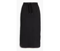 Bead-embellished satin midi skirt - Black