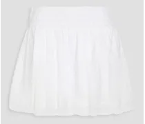 Ilona cotton fil coupé mini skirt - White
