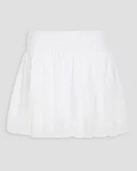 LoveShackFancy Ilona cotton fil coupé mini skirt - White White