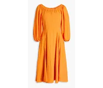 Crinkled-shell midi dress - Orange