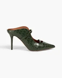 Malone Souliers Maureen 85 croc-effect leather mules - Green Green