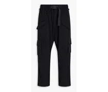 Cropped Lyocell-blend twill cargo pants - Black