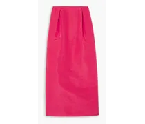 Pleated silk-faille midi pencil skirt - Pink