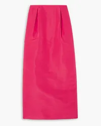 Carolina Herrera New York Pleated silk-faille midi pencil skirt - Pink Pink