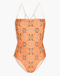 AGUA BENDITA Ceràmica Chivas embellished swimsuit - Orange Orange