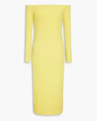 Enza Costa A Coste off-the-shoulder ribbed jersey midi dress - Yellow Yellow