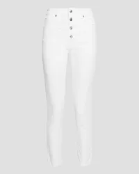 IRO Sorbon cropped distressed high-rise skinny jeans - White White