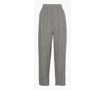 Haim Prince of Wales checked cotton and linen-blend wide-leg pants - Gray