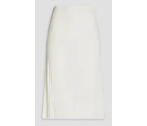 Satiny ribbed-knit skirt - White