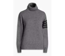Waffle-knit wool and cashmere-blend turtleneck sweater - Gray