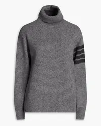 Thom Browne Waffle-knit wool and cashmere-blend turtleneck sweater - Gray Gray