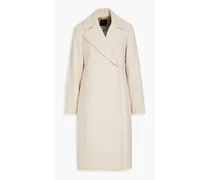 Double-breasted wool coat - White